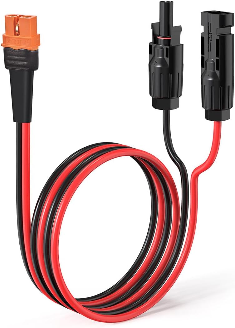 ELFCULB 10AWG 2FT Solar to XT60i Cable 2 10 25 35 50 75 100FT Solar Connector to XT60i Adapter Cable for Portable Power Station (2FT) - Image 1